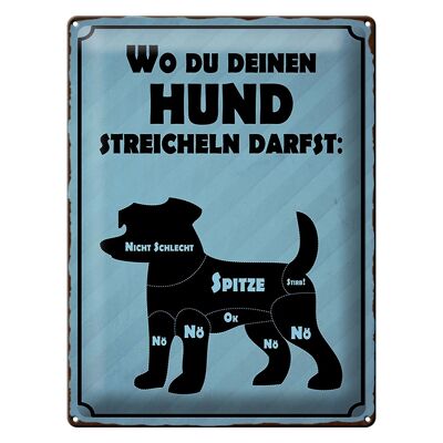 Blechschild Spruch 30x40cm wo du deinen Hund streicheln