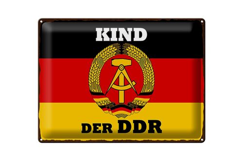 Blechschild Spruch 40x30cm Kind der DDR Deutschland