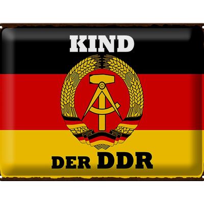 Blechschild Spruch 40x30cm Kind der DDR Deutschland