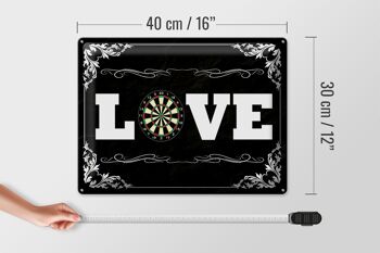 Plaque en tôle disant 40x30cm Décoration murale Love Darts 4
