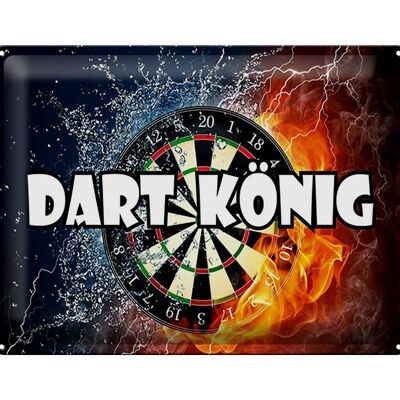 Cartel de chapa que dice Dardos 40x30cm Dart King