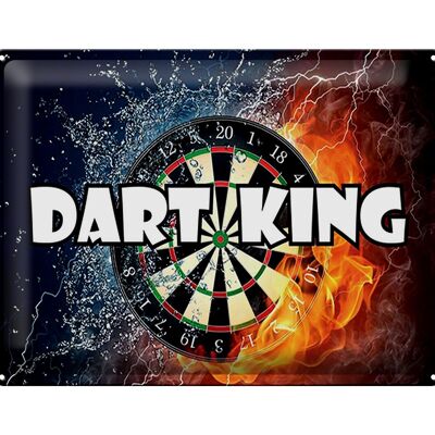 Panneau en étain disant 40x30cm Darts Dart King, décoration murale