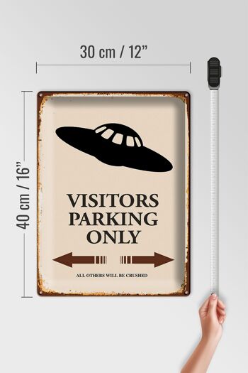 Panneau en étain indiquant 30x40cm Visiteurs Parking uniquement tous les autres OVNI 4