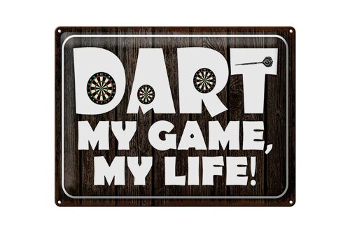 Blechschild Spruch 40x30cm DART my Game my life