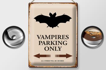 Panneau en étain indiquant 30x40cm Vampires Parking uniquement tous les autres 2