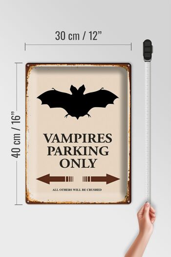 Panneau en étain indiquant 30x40cm Vampires Parking uniquement tous les autres 4