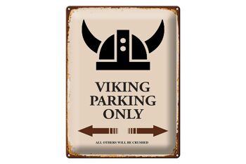 Panneau en étain indiquant 30x40cm Viking Parking uniquement tous les autres 1