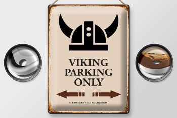 Panneau en étain indiquant 30x40cm Viking Parking uniquement tous les autres 2