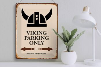 Panneau en étain indiquant 30x40cm Viking Parking uniquement tous les autres 3