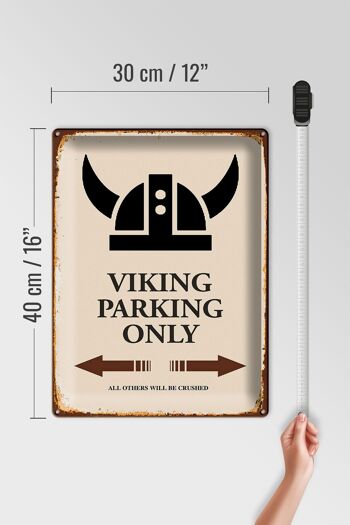 Panneau en étain indiquant 30x40cm Viking Parking uniquement tous les autres 4