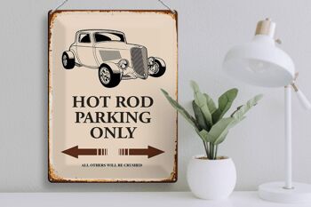 Panneau en étain indiquant 30x40cm Hot Rod Parking uniquement tous les autres 3