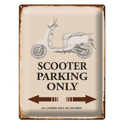 Targa in metallo con scritta 30x40 cm Parcheggio per scooter solo tutti gli altri