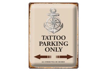 Panneau en étain indiquant 30x40cm Tattoo Parking uniquement tous les autres 1