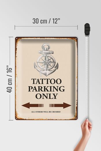 Panneau en étain indiquant 30x40cm Tattoo Parking uniquement tous les autres 4