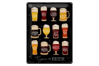 Panneau en étain indiquant 30x40cm Types de bière Type de bière alcool 1