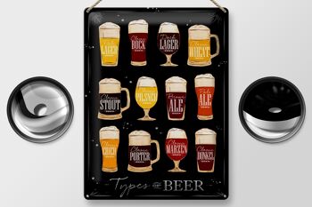 Panneau en étain indiquant 30x40cm Types de bière Type de bière alcool 2