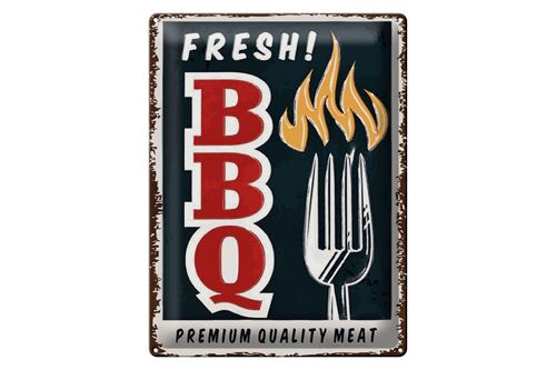 Blechschild Spruch 30x40cm fresh BBQ Grill Premium Quality