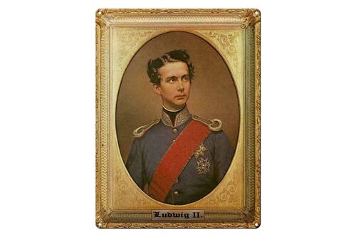 Blechschild Portrait 30x40cm Ludwig II König von Bayern