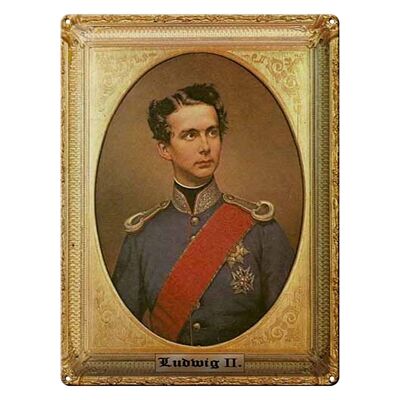 Blechschild Portrait 30x40cm Ludwig II König von Bayern