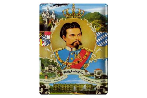 Blechschild Portrait 30x40cm Ludwig II König Bayern King