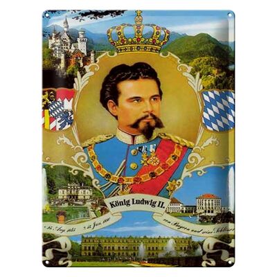 Blechschild Portrait 30x40cm Ludwig II König Bayern King