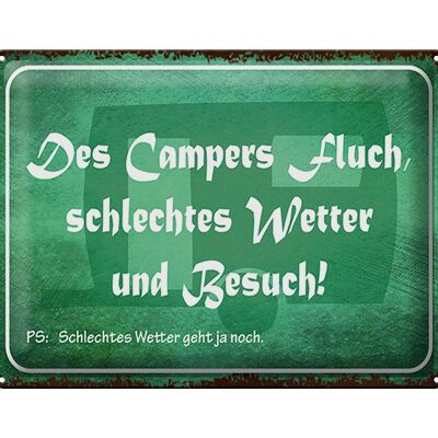Metal sign saying 40x30cm campers curse bad weather