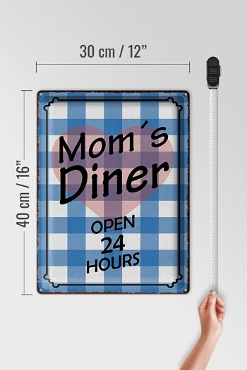 Panneau en étain disant 30x40cm Mom's Diner ouvert 24 heures sur 24 4