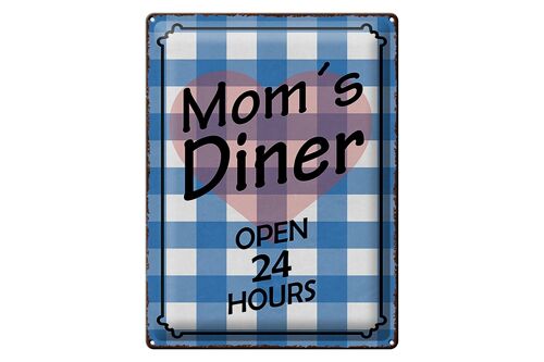 Blechschild Spruch 30x40cm Mom´s Diner open 24 hours Herz