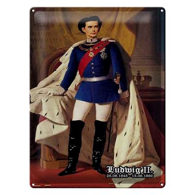 Blechschild Portrait 30x40cm Ludwig II König 1845 Bayern