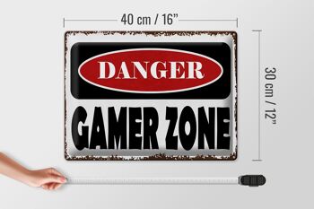 Panneau en étain indiquant zone de danger pour les joueurs 40x30cm 4