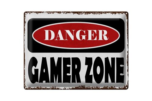Blechschild Spruch 40x30cm danger Gamer Zone