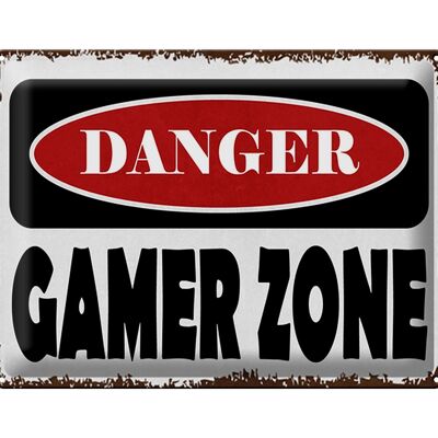 Blechschild Spruch 40x30cm danger Gamer Zone