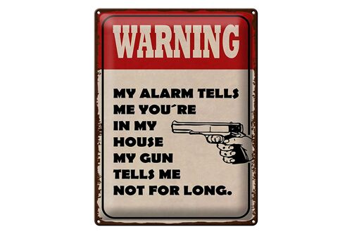 Blechschild Spruch 30x40cm warning my alarm tells me you´re