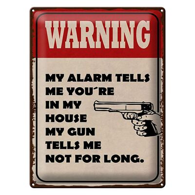 Blechschild Spruch 30x40cm warning my alarm tells me you´re