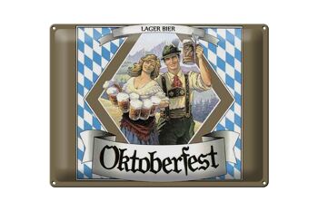 Panneau en étain indiquant 40x30cm Oktoberfest Lager Beer Bavière 1
