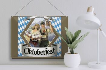 Panneau en étain indiquant 40x30cm Oktoberfest Lager Beer Bavière 3