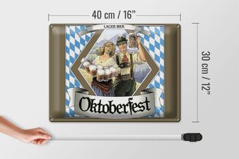 Panneau en étain indiquant 40x30cm Oktoberfest Lager Beer Bavière 4