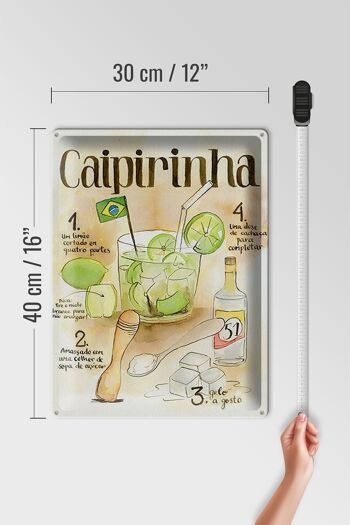 Plaque en tôle recette 30x40cm Caipirinha limao dose de cachaca 4