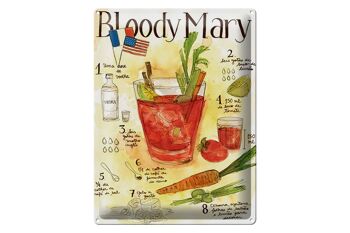 Plaque en tôle recette 30x40cm Bloody Mary Vodka Limao tomate 1