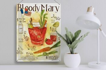 Plaque en tôle recette 30x40cm Bloody Mary Vodka Limao tomate 3