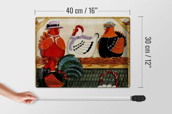 Panneau en étain disant 40x30cm poulet poules œufs œufs 4