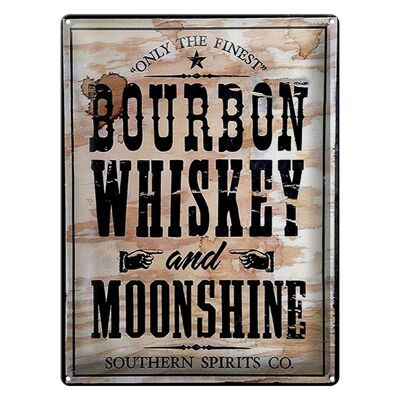 Tin sign 30x40cm Bourbon Whiskey only thr finest