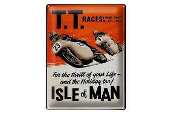 Panneau en étain indiquant 30x40cm Motorcycle TT Races Isle of Man 1