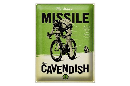 Blechschild Fahrrad 30x40cm the Manx missile Mark Cavendish