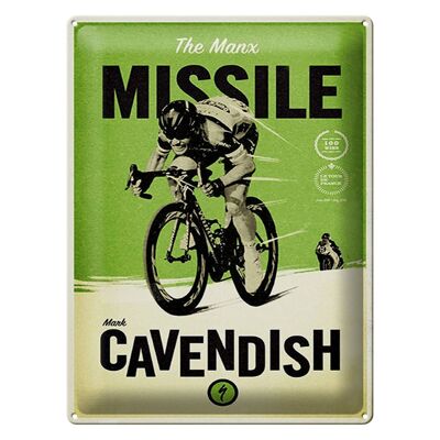 Targa in metallo bicicletta 30x40 cm il missile Manx Mark Cavendish