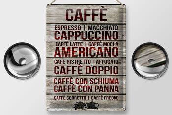 Plaque en tôle Caffee 30x40cm Caffe espresso capuccino latte 2
