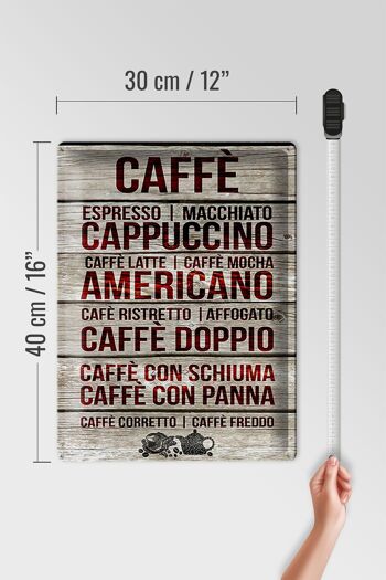 Plaque en tôle Caffee 30x40cm Caffe espresso capuccino latte 4