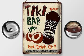 Panneau en étain disant 30x40cm TIKI Bar Aloha eat drink chill 2