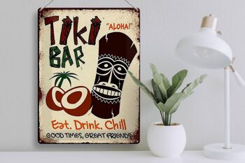 Panneau en étain disant 30x40cm TIKI Bar Aloha eat drink chill 3