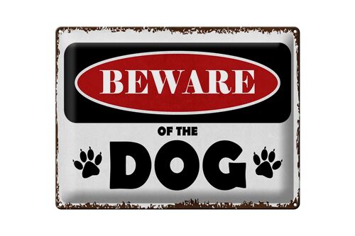 Blechschild Spruch 40x30cm beware of the dog Vorsicht Hund